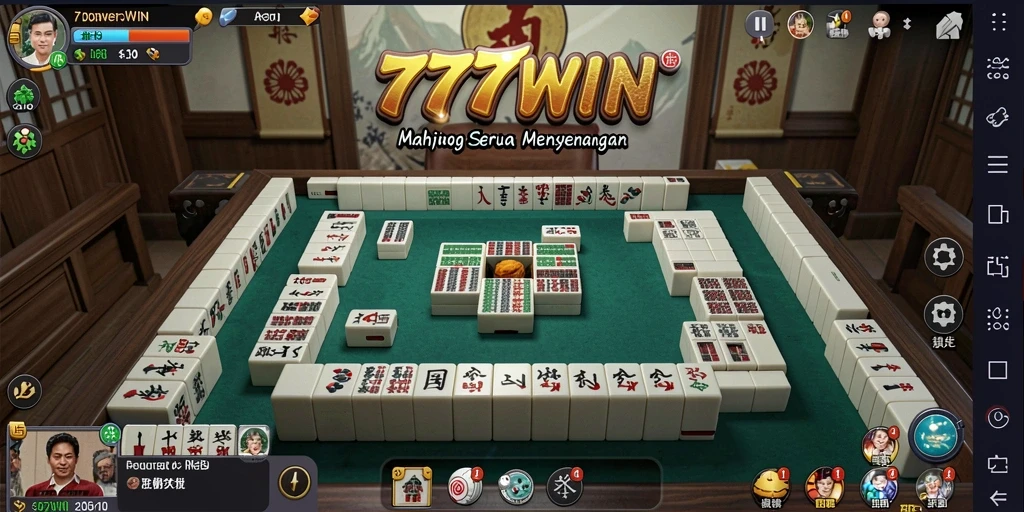 Gameplay menarik dari 777WIN menunjukkan pemain menghapus ubin Mahjong.