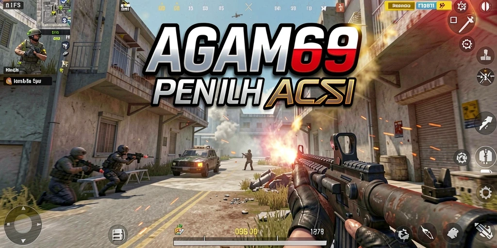 Screenshot utama AGAM69 menampilkan aksi seru dalam permainan FPS.
