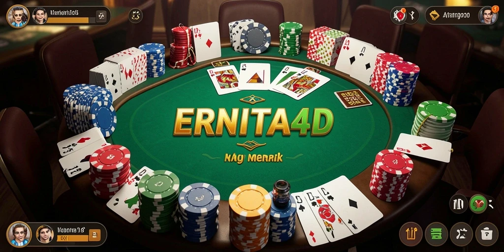 Tampilan permainan Poker di ERNITA4D yang mendebarkan.