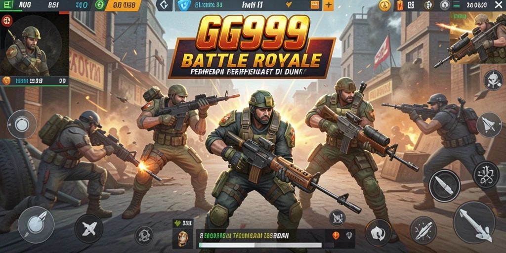 Tangkapan layar menunjukkan aksi intens dalam gameplay Battle Royale.