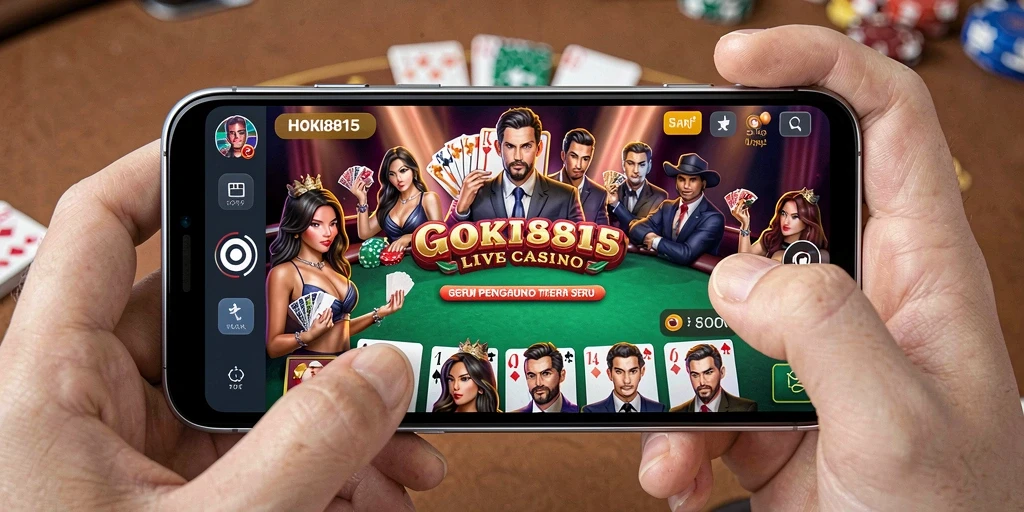 Tampilan gameplay HOKI8815 dengan dealer langsung yang interaktif.