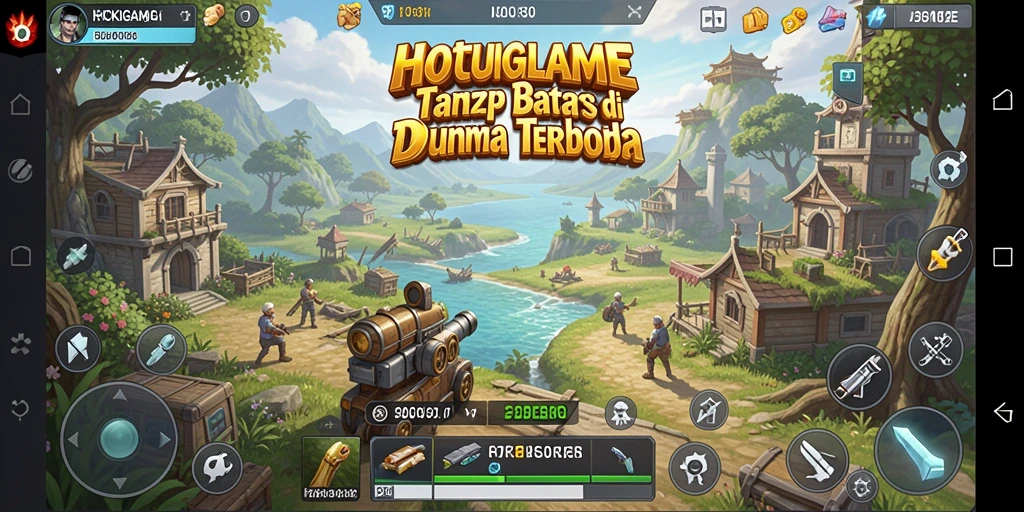 Screenshot gameplay HOKIGAME menunjukkan dunia terbuka yang indah dan mendetail.