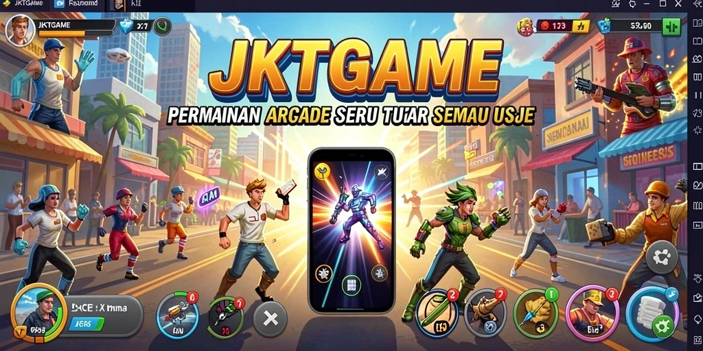 Tampilan gameplay JKTGAME yang dinamis dan menggembirakan.