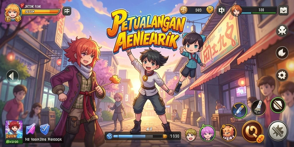 Screenshot utama JKTOK menampilkan gameplay seru di dunia Anime.