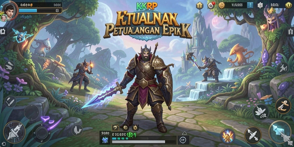 Tampilan gameplay KKRP yang menawan dengan karakter dan dunia fantasi.