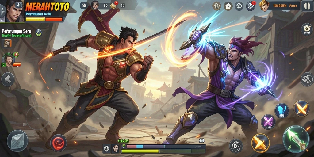 Tampilan gameplay mendebarkan dari MERAHTOTO dengan aksi seru.