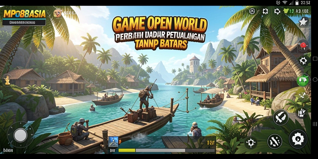Tangkapan layar gameplay <strong>MPO88ASIA</strong> menampilkan dunia Open World yang luas dan indah.