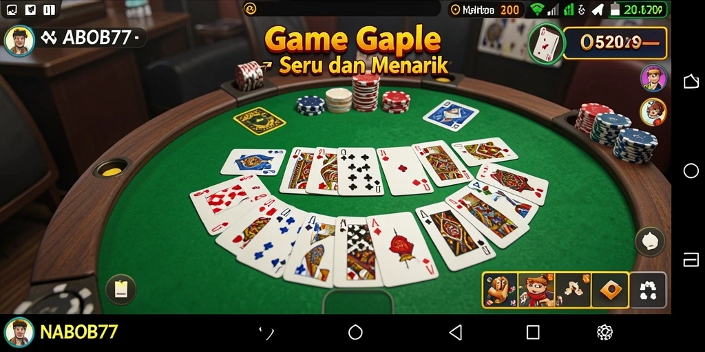 Screenshot gameplay NABOB77 yang menampilkan suasana Gaple seru.