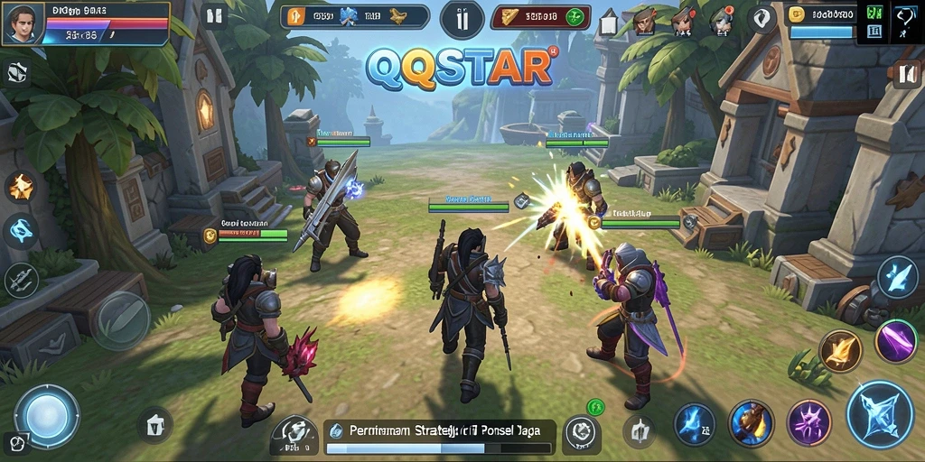 Tangkapan layar menampilkan gameplay dinamis dan strategi dalam QQSTAR.