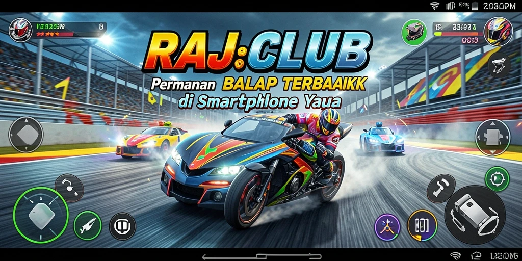 Tampilan menarik dari gameplay balap RAJACLUB yang seru.