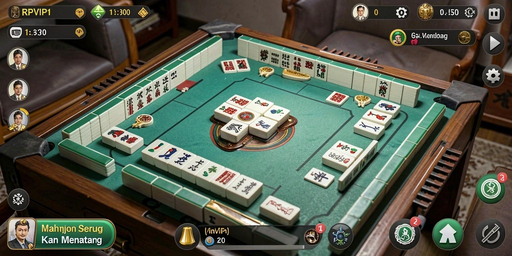Tampilan gameplay Mahjong yang menarik dan menantang di RPVIP1.