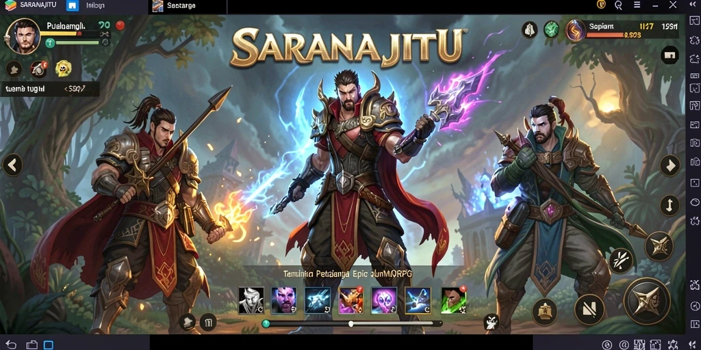 Tampilan gameplay SARANAJITU yang menawan dengan aksi seru.