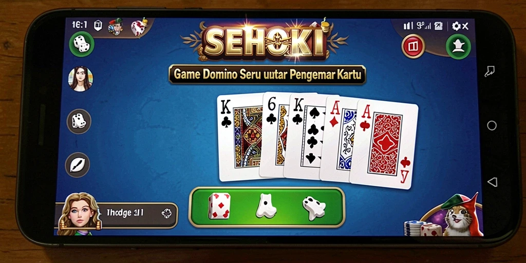 Tampilan gameplay menarik dari SEHOKI dengan berbagai pemain di meja Domino.