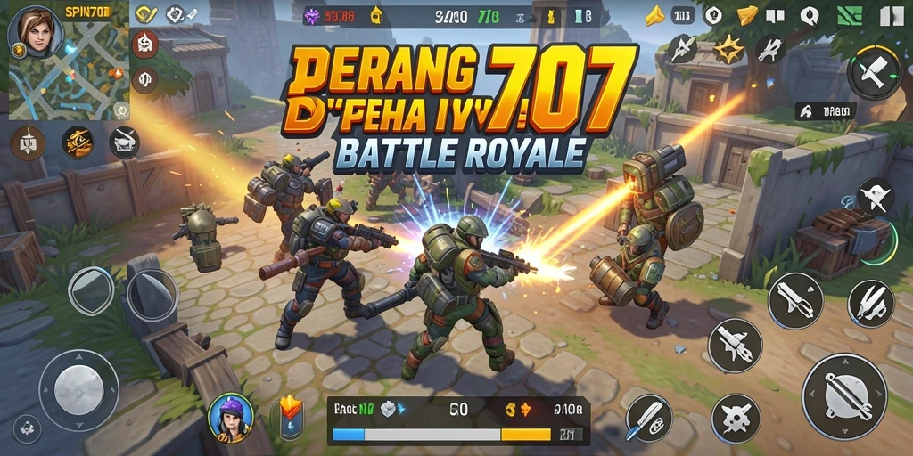 Tampilan gameplay SPIN707 yang seru dalam aksi Battle Royale.