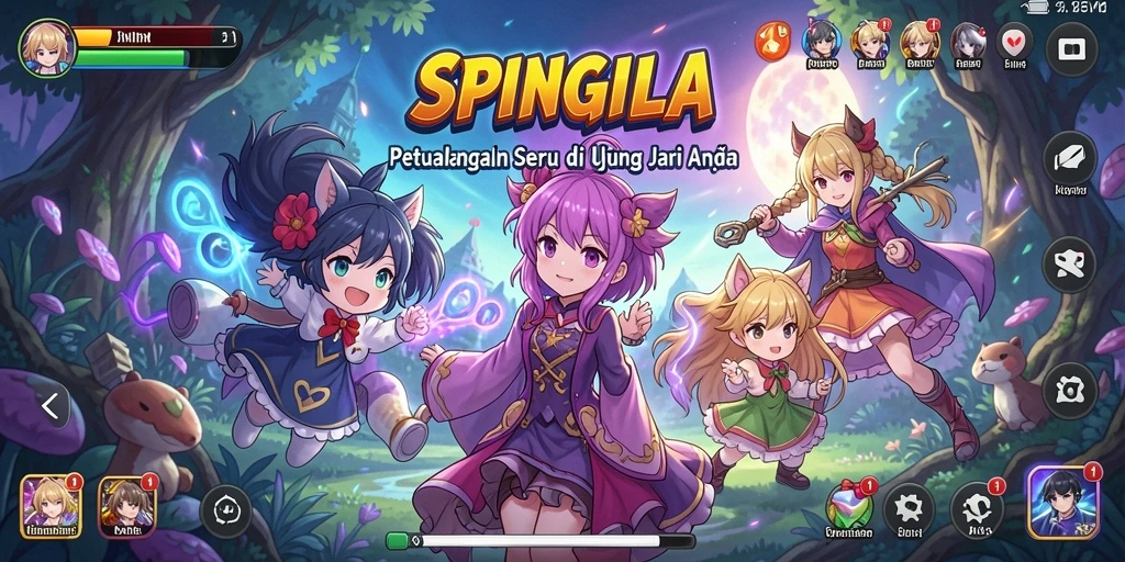 Tampilan dinamis dari gameplay SPINGILA yang penuh aksi.