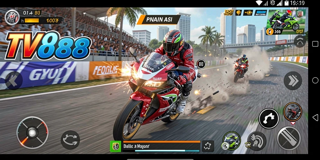Pemandangan menakjubkan dari balapan motor di TV888.