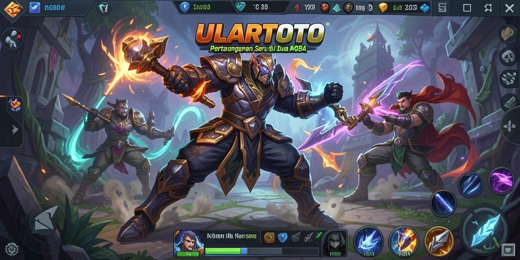 Screenshot gameplay ULARTOTO yang menampilkan aksi seru di arena MOBA.