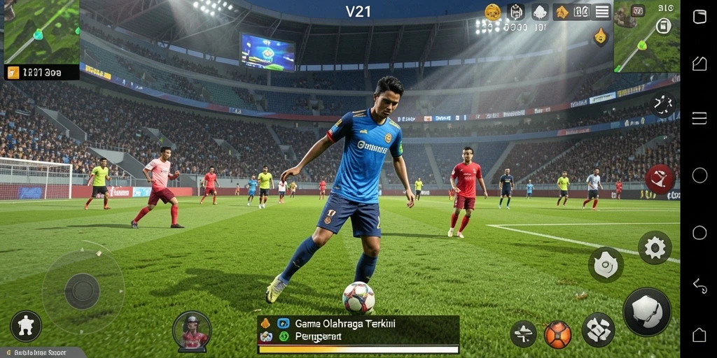 Tampilan gameplay V21 yang seru dan mendebarkan dalam olahraga.
